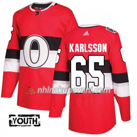 Ottawa Senators Dresy Erik Karlsson 65 Červená 2017-2018 Adidas Classic Authentic - Dětské